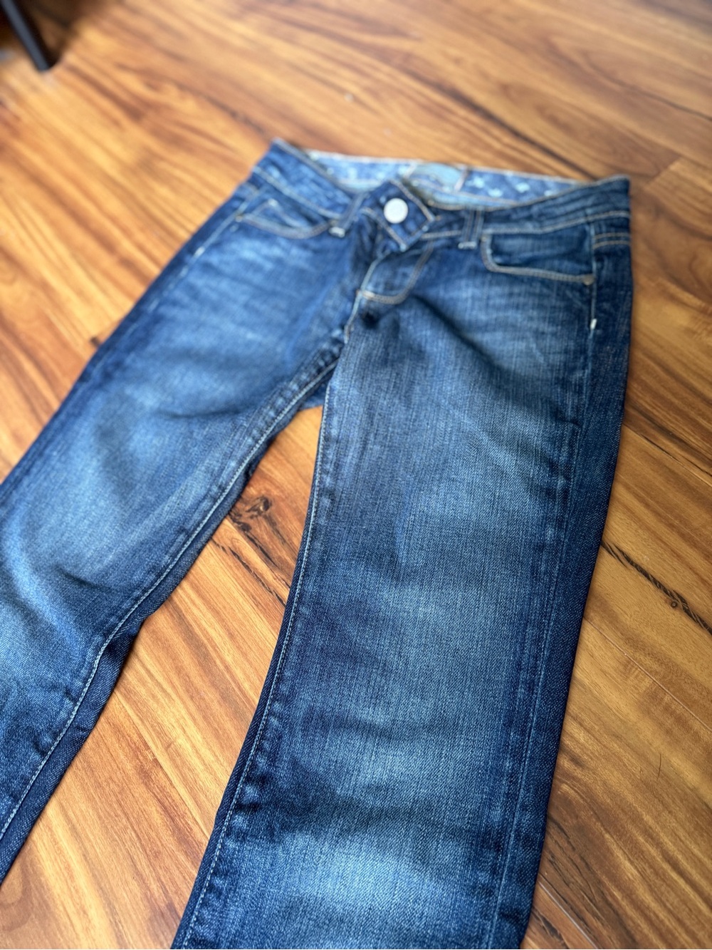 PAIGE Women's Straight Leg Dark Wash Jeans